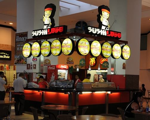 Quiosque do Sushiloko no Shopping Deck Norte, em Brasília
